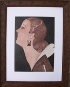 STEFAN NORBLIN. ART DECO. Portret damy. 