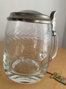 Kufel kryształowy szklany z wieczkiem BMF N Zinn