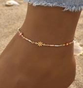 Bransoletka na stopę nowa kolorowa