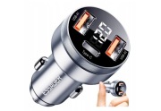 Szybka Ładowarka Samochodowa Essager 80W 3x Usb, Usb-C do Zapalniczki