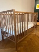 Woodies łóżeczko Stardust Cot+Materac Hevea 120x60