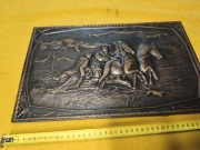 Obraz z miedzi tłoczony stado koni