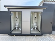 Kontener WC łazienka sanitarny natrysk kemping pawilon