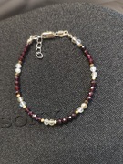 Bransoletka ręcznie robiona cytryn+granat 3mm