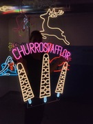 Churros Gofry Neon Napisy LED. Lolly Wafel Napisy Świetlne.