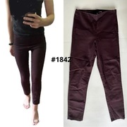 Spodnie bordowe rurki skinny H&M S/36 zamek z boku #1842