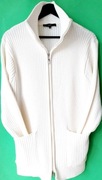 MaxMara Weekend wełniany rozpinany sweter kardigan 42 XL wełna ecru