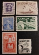 CANADA: 1955/57r. 298; 302; 307; 309; 310; 316. kas.