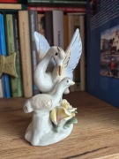 Ceramiczna figurka ptak, łabędź 