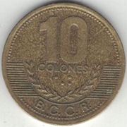 Kostaryka 10 colones colonów 2002 23,5 mm