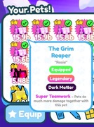 DM Grim reaper pet Simulator x roblox 