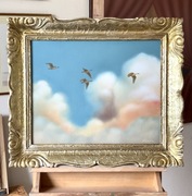 Nowy oryginalny obraz olejny w starej ramie