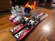 Zestaw narciarski dziewczęcy: Narty Atomic 100cm Buty Rossignol Kask