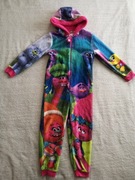 Kolorowa pluszowa jednoczęściowa piżama kombinezon Trolls 122 - 128