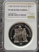 Moneta 50 franków herkules Piefort 1980r