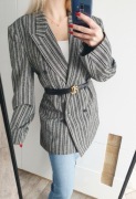 Vistula 4XL 48 marynarka żakiet vintage szara w prążki stan idealny 
