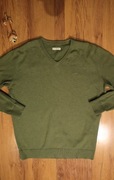 Sweter Tom Tailor r. M zielony męski dekolt v bawełniany 