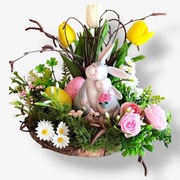 Stroik wielkanocny na stół wiosenna ozdoba prezent 25 cm