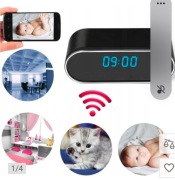 ZEGAR Z UKRYTA MINI KAMERA KAMERKA SZPIEGOWSKA WiFi BUDZIK FULL HD USB