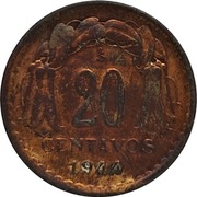 Chile 20 centavos 1944, KM#177