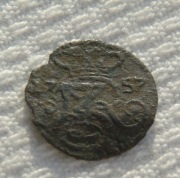 August III Sas Grubas Wettyn Gdańsk 1 szeląg 1757