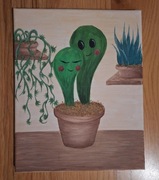 Obraz pt. "Kaktusowa miłość" 30x24cm