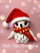 Biała sowa maskotka amigurumi Hedwig prezent do świąt