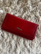 NOWY duży portfel skórzany Peterson damski czerwony