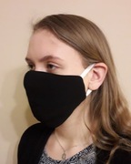 Maseczka ochronna czarna bawełniana wielorazowa 