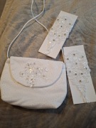 Torebka I rękawiczki komunijne z diamencikami