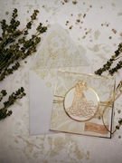 Kartka Ślubna złota z pasującą kopertą
