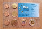 Set monet Euro Próba San Marino 2011 r 8 próbnych monet w blistrze 