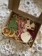 Zestaw ozdób choinkowych boho makrama swieta prezent świąteczny śnieżynka