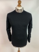 Sweter merino wool czarny ASOS Design S 100% wełna elegancki