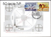 Fdc z bloku 183 Fi 3855-56 - 50-lecie Telewizji Polskiej