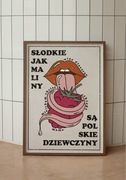 Plakat „Dziewczyny Maliny” grafika retro vintage
