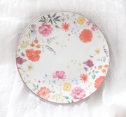kwiatki talerzyk z porcelany, porcelanowy talerzyk, deserowy talerz