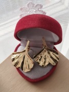 Przepiękne kolczyki listki kolczyki liście kolczyki stal kolor złoty