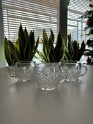 Zestaw 3 kryształowych filiżanek z PRL