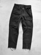 mom jeans czarne jeansy z dziurami stradivarius S/M 38 boyfriendy retro