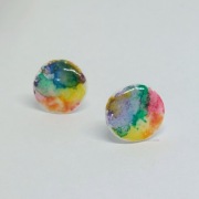 Kolczyki ręcznie robione kolorowy mix sztyfty