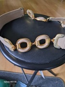 Unikalny pasek ze skóry z lancuszkam