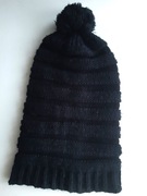 Czapka Smerfetka Czarna z Pomponem