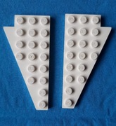 LEGO 4x8 skos 3934 3933 2szt komplet skrzydło prawe lewe białe