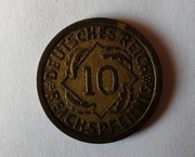 Niemcy 10 reichsfenigów, 1925 r. Znak menniczy „A” - Berlin (S133)