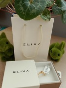 Srebrny pierścionek pozłacany żółtym złotem 14-k firmy Elixa 