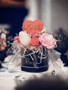 Świece sojowe bukiet kwiaty piwonie flower box czarno-złoty serce handmade