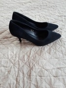 Granatowe zamszowe szpilki 40