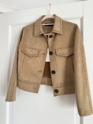 ZARA kurtka zamszowa zamsz boho kowbojki beżowa brązowa bomberka vintage