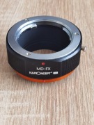 adapter obiektywu Minolta MD na fuji FX. K&F Concept pro